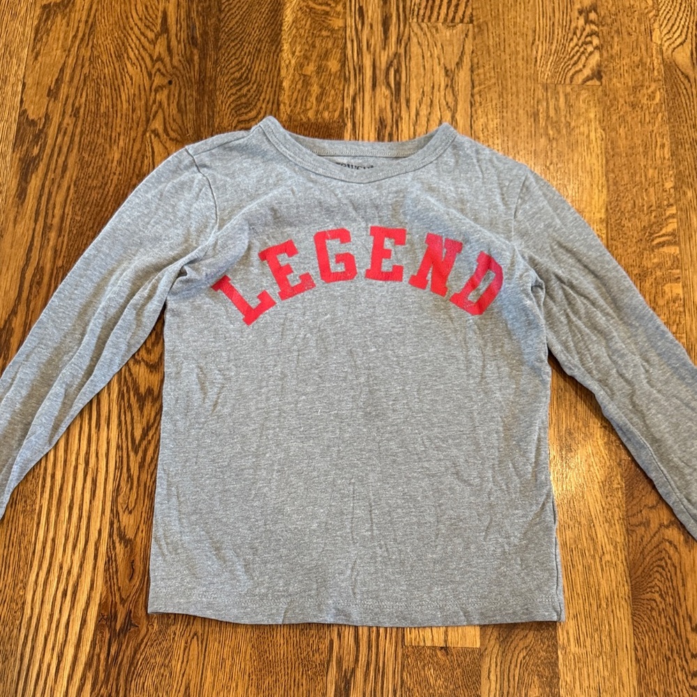 Crewcuts Gray Kids Shirt with Red 'Legend' Print Size XS